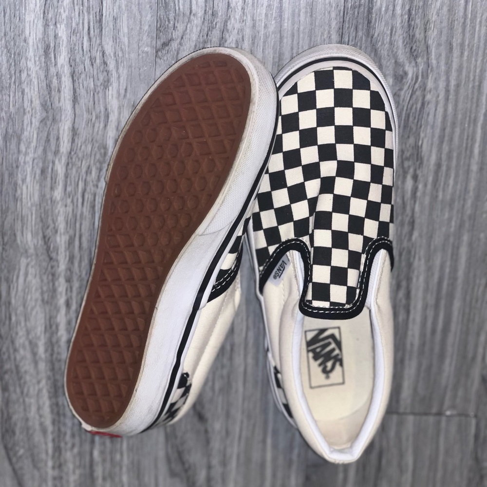 Vans slip on checker board